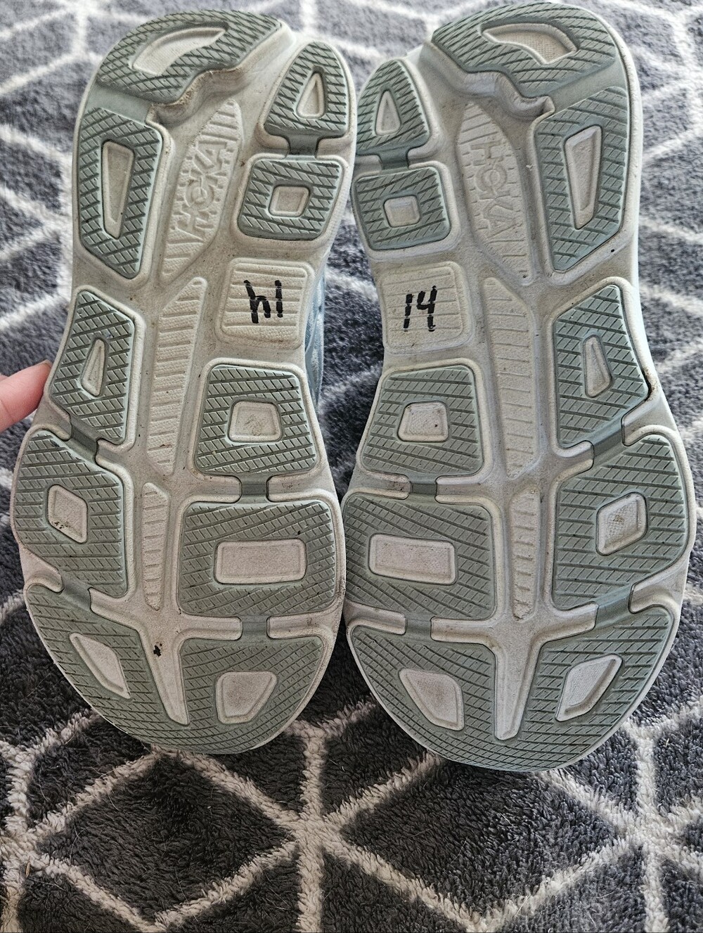 Hoka Bondi 9 Hoka One One Womens Pale Blue/Gray Running Sneakers Size 10B - Picture 5 of 10